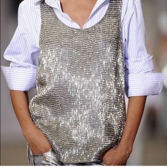 J. Crew White Sequined tank Small - Picture 14 of 16